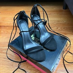 Charlotte Russe Black Lace Up Heels